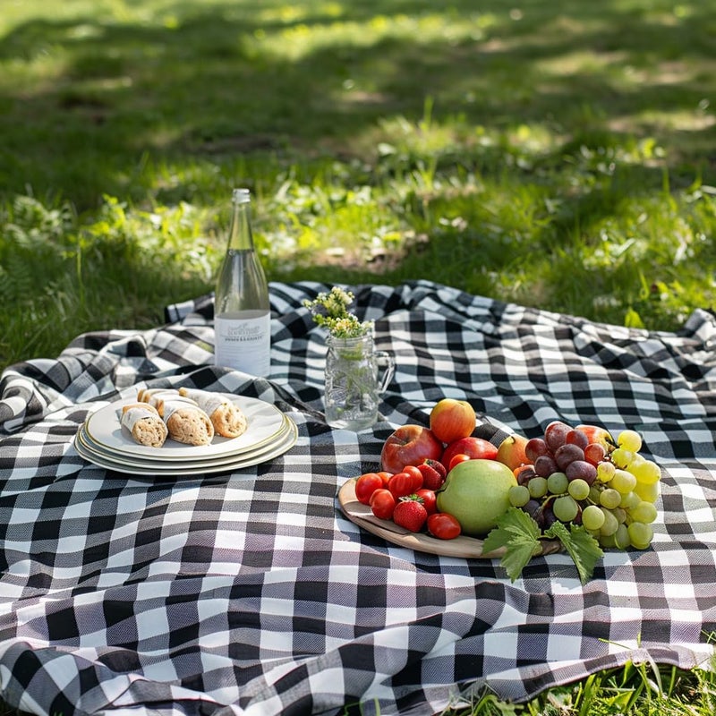 COTTON CRAFT Countryside Classic Gingham Buffalo Check Plaid Tablecloth- Premium Cotton- Halloween Harvest Autumn Fall Thanksgiving Holiday Christmas Xmas Dining Celebration Festive Party-60x120 Black - Image 2